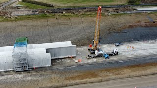 HS2 Greatworth Green Tunnel Construction showing piece being put in place [upl. by Crespo169]