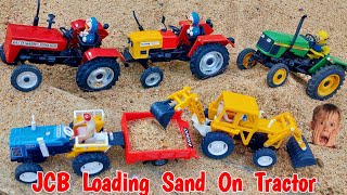 tractor wala cartoon video  JCB loading sand on tractor  sunfarming7533 [upl. by Yelrebmyk157]