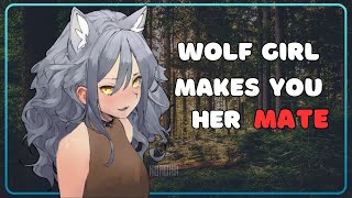 F4M Alpha wolf girl makes you her mate Strangers to more Human listener Kisses Teasing [upl. by Llig]