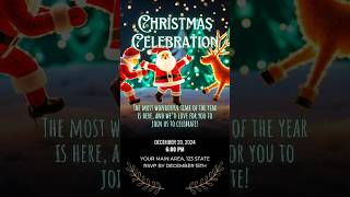 Christmas Party Invitation Template christmas merrychristmas [upl. by Yuji]