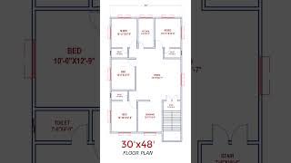 30x48 floor plan  3 bedroom house design floorplans short [upl. by Fleischer]