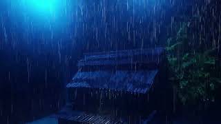 Beat stress and fall asleep soundly with tropical storm heavy rain thunder sound in dark night [upl. by Granoff]