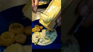 How to Scrape Melted Raclette Cheese  French Raclette Cheese [upl. by Godfrey941]