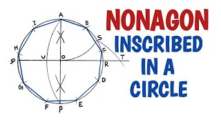 How to draw a regular nonagon inscribed in a circle [upl. by Hussar]