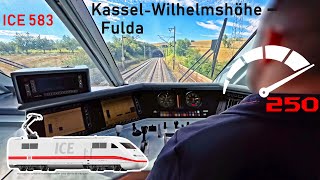 250 kmh aus Lokführersicht  ICE 583 KasselWilhelmshöhe  Fulda  ICEFührerstandsmitfahrt [upl. by Spurgeon837]