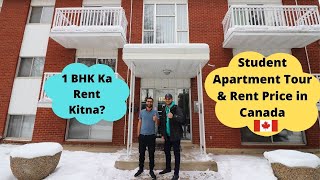 Canadian Houses Inside a 900 Per Month Apartment Tour International Student in Canada Life in 🇨🇦 [upl. by Dnomse]