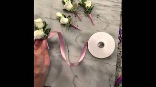 How to wrap a boutonnière stem with ribbon DesignbyElisa [upl. by Kore]