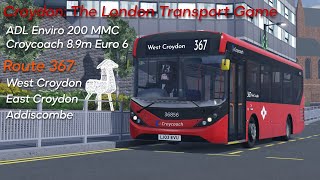 Roblox Croydon Route 367  Croycoach ADL Enviro 200 MMC  Bus driving gameplay Regular speed [upl. by Clementia]