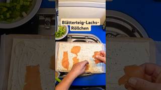 BlätterteigLachsRöllchen in der Heißluftfritteuse camping shorts youtubeshorts [upl. by Ycul600]