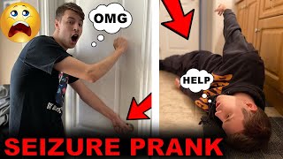 HAVING A SEIZURE WITH THE DOOR LOCKED PRANK ON TWIN BROTHER HE CRIED [upl. by Keenan]