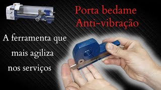 Cortando com Bedame  Porta bedame antivibração para torno FG006  BV20l [upl. by Nolly522]