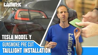 Tesla Model Y  Laminx Gunsmoke Tail Light Kit Installation [upl. by Anetsirk]