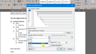 Multi Level Lists in Word [upl. by Ornas]