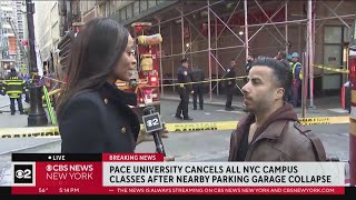 Witness describes parking garage collapse in Lower Manhattan [upl. by Rodd]