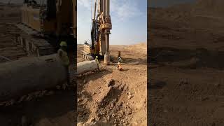 Predrilling for insert steel cashing pilling boredpile foundation construction shortvideo [upl. by Viviyan448]