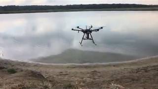 GPR attached to drone to collect bathymetric data [upl. by Abram]