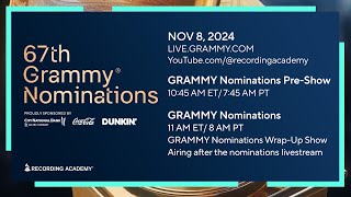 The 2025 GRAMMY Nominations Will Be Announced Friday Nov 8 2024 Save The Date [upl. by Enninaej809]