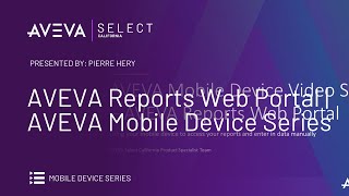 AVEVA Reports Web Portal  AVEVA Mobile Device Series [upl. by Dat]