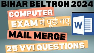 Beltron DEO Exam 2024 HighScoring Mail Merge Questions  Top 25 MustKnow for CBT EXAM [upl. by Zobias]