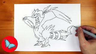 How To Draw Reshiram Pokemon Easy Step by Step [upl. by Fidole]