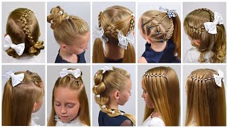 TOP 10 BACK TO SCHOOL BEAUTIFUL HAIRSTYLES  2020 Hairstyles by LittleGirlHair [upl. by Lednyc]