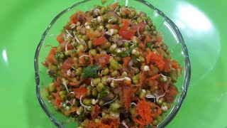 Sprouted moong bean saladweight loss saladhealthy saladsprouted salad recipehealthy snack recipe [upl. by Demmahum]