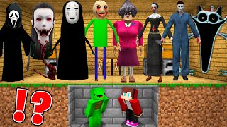 JJ and Mikey Hide From SCARY MONSTERS MISS T  Sister Madeline SCREAM  KRASUE  Baldi EXE  Maizen [upl. by Marka833]