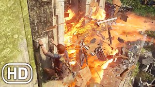 Uncharted 4  Libertalia Escape amp Tower Collapse EPIC Scene [upl. by Rechaba]