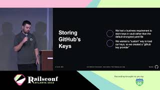 RailsConf 2023  ActiveRecordEncryption Stop Hackers from by Matthew Langlois Kylie Stradley [upl. by Eetnwahs]