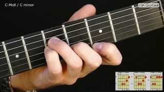 Gitarrenakkorde CMoll Akkord  C minor chord [upl. by Towny252]