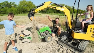 Digging for Hidden Treasures and Tractors  Tractors for kids [upl. by Atiken]