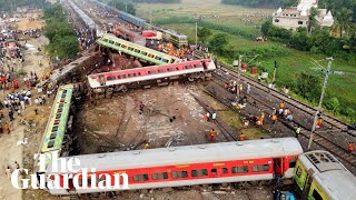 Rescue teams search for survivors after deadly train crash in India [upl. by Tolmann]