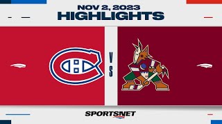 NHL Highlights  Canadiens vs Coyotes  November 2 2023 [upl. by Amekahs]