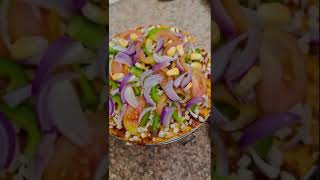 Easy home made pizza recipe 😋 cheesypaneerpizza vegpizza pizzarecipe [upl. by Shu]