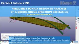 LSDYNA Tutorial  Frequency Domain Response Analysis of Bridge under Spectrum Excitation  21N6 [upl. by Helaina665]