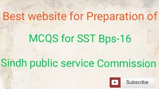 SST Bps16 test preparation MCQS website [upl. by Eckmann775]