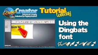 Using Dingbat fonts with The Logo Creator software [upl. by Bertina]