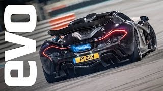 McLaren P1 Flames drifts and an unforgettable noise  evo REVIEW [upl. by Nancy]