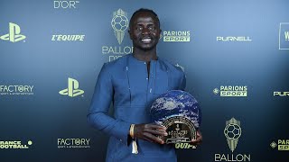 Mané wins Socrates Award amp is ranked 2nd place in the Ballon d’Or voting  Highlights [upl. by Zetnwahs]