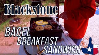 Griddle Cooking Breakfast BlackStone Griddle Breakfast Bagel Sandwich [upl. by Scarrow23]