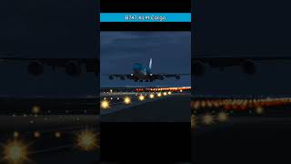 Boeing 747 KLM Cargo Night Landing  Spectacular Nighttime Aviation Footage aviation shorts [upl. by Jessica491]