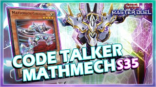 CODE TALKER MATHMECH RANKED GAMEPLAY SEASON 35 IN YUGIOH MASTER DUEL [upl. by Asecnarf]