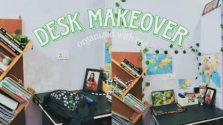 desk makeover aesthetic  reorganize my stuffs makeover asthetic homedecor deskdecor [upl. by Yrian187]