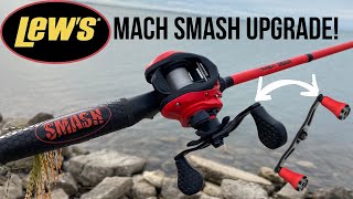 Lews Mach SMASH Baitcaster Combo Gomexus Replacement Handle Upgrade Install [upl. by Kciredec]