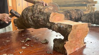 Turn Uniquely Shaped Logs Into Extreme Impressive Table  Excellent Solid Wood Design And Processing [upl. by Hsac]