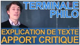 Lexplication de texte  lapport critique  Philosophie  Terminale  Les Bons Profs [upl. by Shayla689]