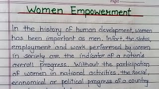 Woman Empowerment essay in English  write a essay on women empowerment in English essay writing [upl. by Aneeras]