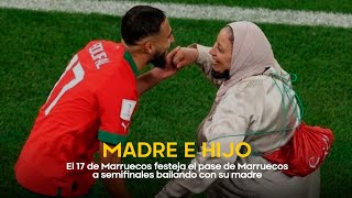 Jugador de Marruecos baila con su madre festejando su pase a semifinal [upl. by French]