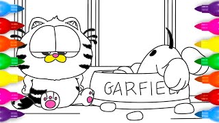 Baby Garfield and Odie  The Garfield Movie Coloring Pages [upl. by Aiuqcaj973]