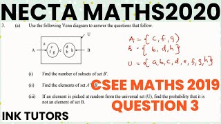 NECTA FORM 4 NECTA MATHS 2020 CSEE MATHS PAST PAPERnecta form 4 maths past papers 2019 Q3 [upl. by Valora500]